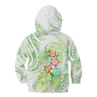 Summer Green Polynesian Jellyfish Kid Hoodie Watercolor Glows LT7 - Polynesian Pride