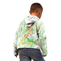 Summer Green Polynesian Jellyfish Kid Hoodie Watercolor Glows LT7 - Polynesian Pride