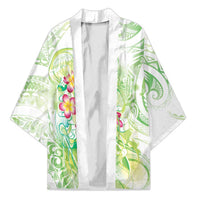 Summer Green Polynesian Jellyfish Kimono Watercolor Glows LT7 Unisex Light Green - Polynesian Pride