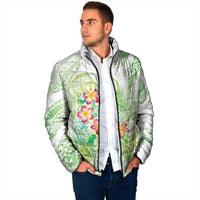 Summer Green Polynesian Jellyfish Padded Jacket Watercolor Glows LT7 - Polynesian Pride