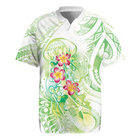 Summer Green Polynesian Jellyfish Rugby Jersey Watercolor Glows LT7 Light Green - Polynesian Pride