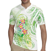 Summer Green Polynesian Jellyfish Rugby Jersey Watercolor Glows LT7 - Polynesian Pride