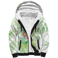 Summer Green Polynesian Jellyfish Sherpa Hoodie Watercolor Glows LT7 Unisex Light Green - Polynesian Pride
