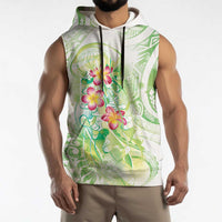 Summer Green Polynesian Jellyfish Sleeveless Hoodie Watercolor Glows LT7 - Polynesian Pride