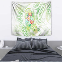 Summer Green Polynesian Jellyfish Tapestry Watercolor Glows - Polynesian Pride