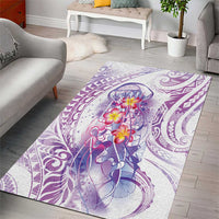 Lavender Polynesian Jellyfish Area Rug Watercolor Glows - Polynesian Pride