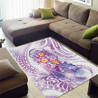 Lavender Polynesian Jellyfish Area Rug Watercolor Glows - Polynesian Pride