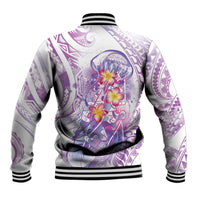 Lavender Polynesian Jellyfish Baseball Jacket Watercolor Glows LT7 - Polynesian Pride
