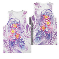 Lavender Polynesian Jellyfish Basketball Jersey Watercolor Glows LT7 - Polynesian Pride