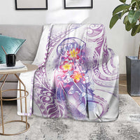 Lavender Polynesian Jellyfish Blanket Watercolor Glows - Polynesian Pride