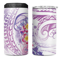 Lavender Polynesian Jellyfish 4 in 1 Can Cooler Tumbler Watercolor Glows LT7 One Size: 16 oz Lavender - Polynesian Pride