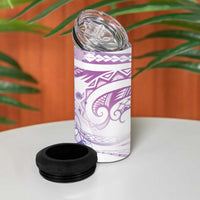 Lavender Polynesian Jellyfish 4 in 1 Can Cooler Tumbler Watercolor Glows LT7 - Polynesian Pride