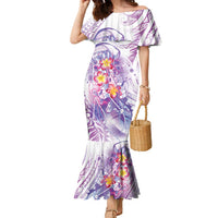 Lavender Polynesian Jellyfish Family Matching Mermaid Dress and Hawaiian Shirt Watercolor Glows - Polynesian Pride