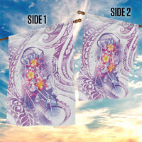 Lavender Polynesian Jellyfish Garden Flag Watercolor Glows - Polynesian Pride