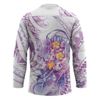 Lavender Polynesian Jellyfish Hockey Jersey Watercolor Glows LT7 - Polynesian Pride
