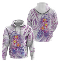 Lavender Polynesian Jellyfish Hoodie Watercolor Glows - Polynesian Pride