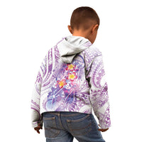 Lavender Polynesian Jellyfish Kid Hoodie Watercolor Glows LT7 - Polynesian Pride