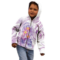 Lavender Polynesian Jellyfish Kid Hoodie Watercolor Glows LT7 - Polynesian Pride