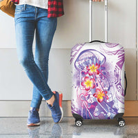 Lavender Polynesian Jellyfish Luggage Cover Watercolor Glows LT7 - Polynesian Pride
