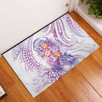 Lavender Polynesian Jellyfish Rubber Doormat Watercolor Glows LT7 - Polynesian Pride