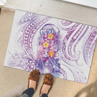 Lavender Polynesian Jellyfish Rubber Doormat Watercolor Glows LT7 - Polynesian Pride