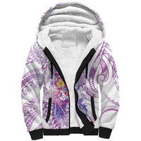 Lavender Polynesian Jellyfish Sherpa Hoodie Watercolor Glows LT7 Unisex Lavender - Polynesian Pride