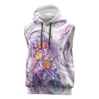 Lavender Polynesian Jellyfish Sleeveless Hoodie Watercolor Glows LT7 Lavender - Polynesian Pride