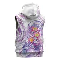 Lavender Polynesian Jellyfish Sleeveless Hoodie Watercolor Glows LT7 - Polynesian Pride
