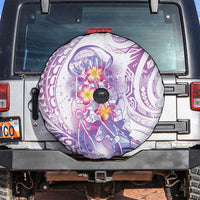 Lavender Polynesian Jellyfish Spare Tire Cover Watercolor Glows - Polynesian Pride