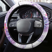 Lavender Polynesian Jellyfish Steering Wheel Cover Watercolor Glows LT7 - Polynesian Pride