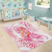 Rose Pink Polynesian Jellyfish Area Rug Watercolor Glows - Polynesian Pride