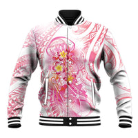 Rose Pink Polynesian Jellyfish Baseball Jacket Watercolor Glows LT7 Unisex Rose Pink - Polynesian Pride