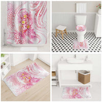 Rose Pink Polynesian Jellyfish Bathroom Set Watercolor Glows - Polynesian Pride