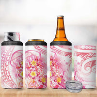 Rose Pink Polynesian Jellyfish 4 in 1 Can Cooler Tumbler Watercolor Glows LT7 - Polynesian Pride
