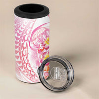 Rose Pink Polynesian Jellyfish 4 in 1 Can Cooler Tumbler Watercolor Glows LT7 - Polynesian Pride