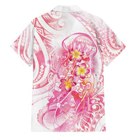 Rose Pink Polynesian Jellyfish Hawaiian Shirt Watercolor Glows - Polynesian Pride