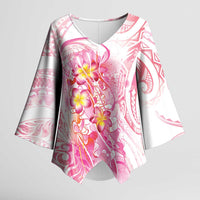 Rose Pink Polynesian Jellyfish Kimono Sleeve Blouse Watercolor Glows LT7 Female Rose Pink - Polynesian Pride