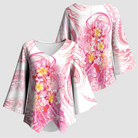 Rose Pink Polynesian Jellyfish Kimono Sleeve Blouse Watercolor Glows LT7 - Polynesian Pride