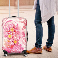 Rose Pink Polynesian Jellyfish Luggage Cover Watercolor Glows LT7 Rose Pink - Polynesian Pride