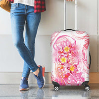 Rose Pink Polynesian Jellyfish Luggage Cover Watercolor Glows LT7 - Polynesian Pride