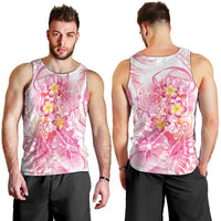 Rose Pink Polynesian Jellyfish Men Tank Top Watercolor Glows LT7 - Polynesian Pride