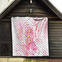 Rose Pink Polynesian Jellyfish Quilt Watercolor Glows - Polynesian Pride
