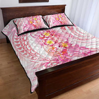 Rose Pink Polynesian Jellyfish Quilt Bed Set Watercolor Glows - Polynesian Pride
