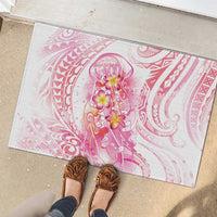 Rose Pink Polynesian Jellyfish Rubber Doormat Watercolor Glows LT7 - Polynesian Pride