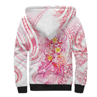 Rose Pink Polynesian Jellyfish Sherpa Hoodie Watercolor Glows LT7 - Polynesian Pride