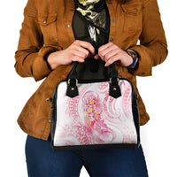 Rose Pink Polynesian Jellyfish Shoulder Handbag Watercolor Glows LT7 - Polynesian Pride