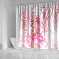 Rose Pink Polynesian Jellyfish Shower Curtain Watercolor Glows - Polynesian Pride