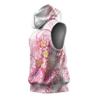 Rose Pink Polynesian Jellyfish Sleeveless Hoodie Watercolor Glows LT7 - Polynesian Pride