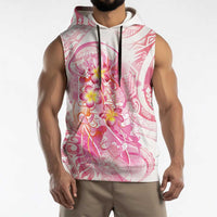 Rose Pink Polynesian Jellyfish Sleeveless Hoodie Watercolor Glows LT7 - Polynesian Pride