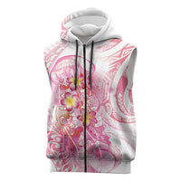 Rose Pink Polynesian Jellyfish Sleeveless Zip Hoodie Watercolor Glows LT7 Rose Pink - Polynesian Pride